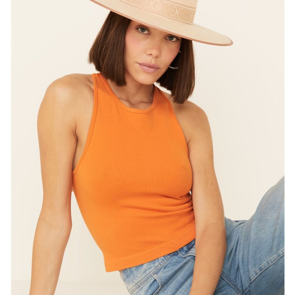 Free People Hayley Racerback Brami Orange/Peach‎ Size XS